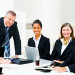 Diverse business group meeting